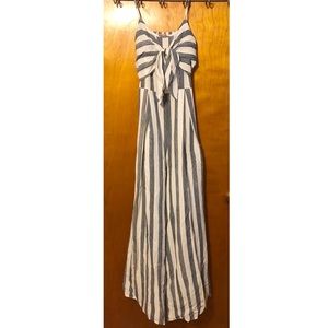 Blue & White Striped Jumpsuit